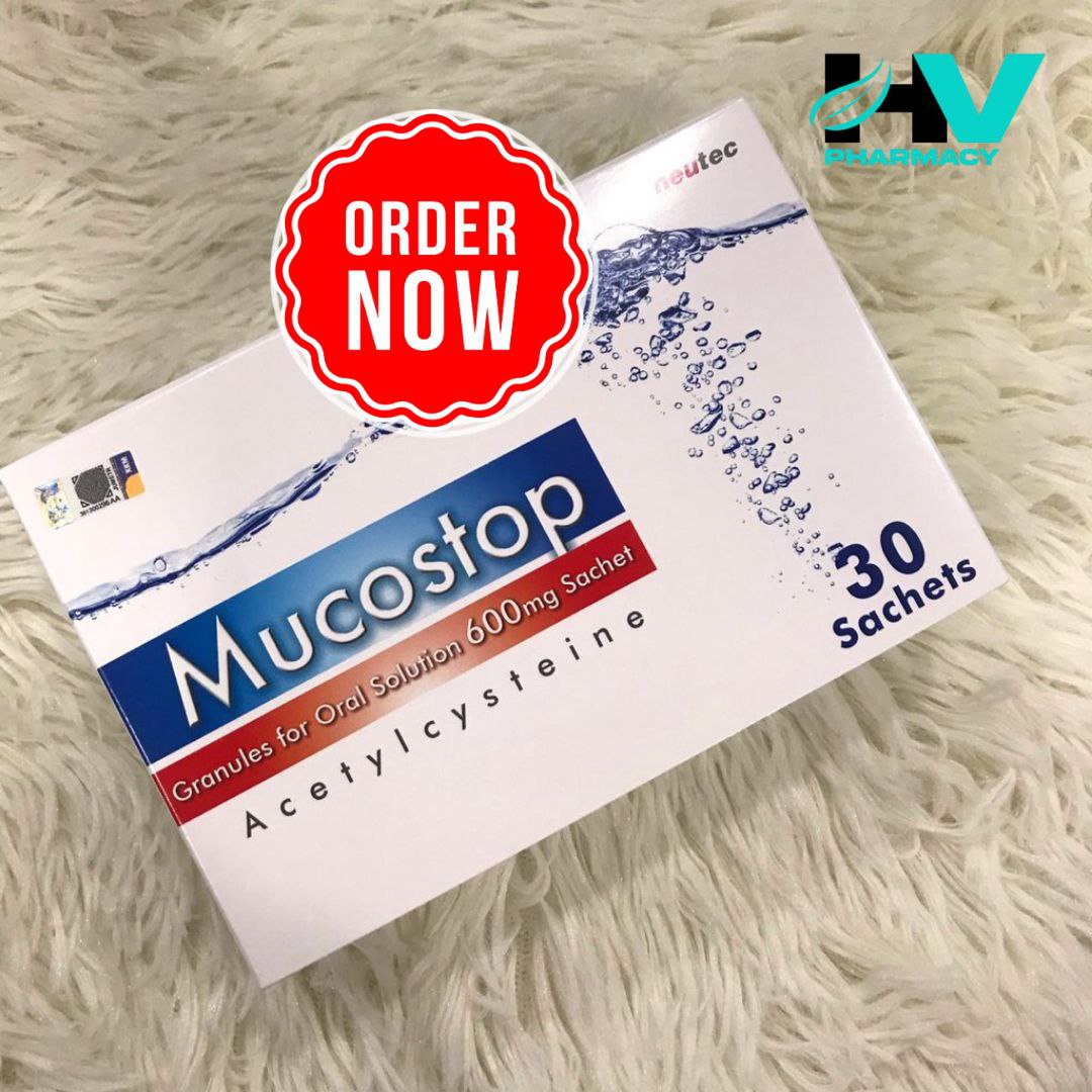 MUCOSTOP (ACETYLCYSTEINE) 600MG POWDER 2 SACHET - Image 2